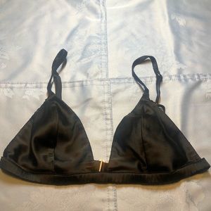 VS black satin bralette sz L